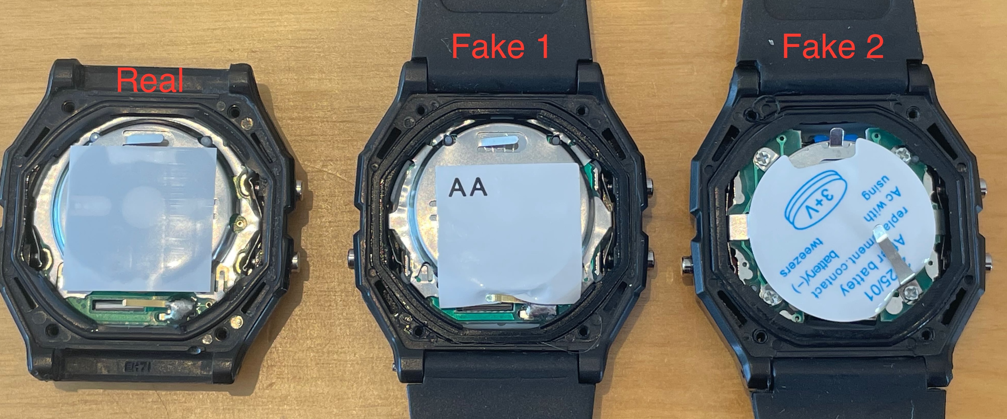 Real vs Fake F91-W insides